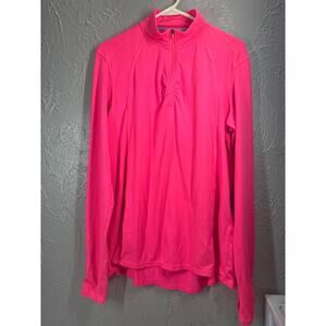 Dover Saddlery Hot Pink 1/4 Zip‎ Pullover Raglan Mock Neck Womens Size XL